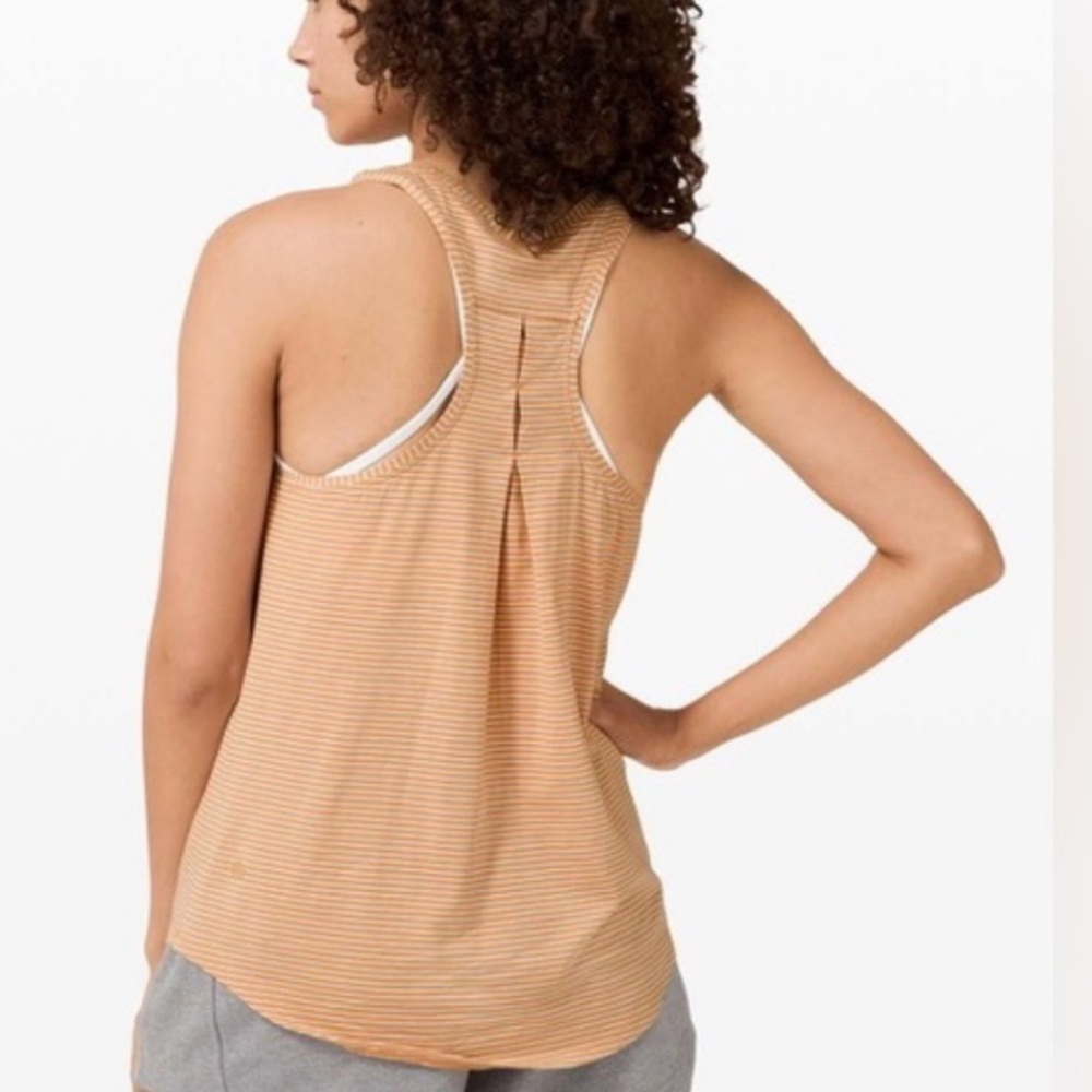 Lululemon Love Tank Pleated Cream White Striped - Picture 5 of 5